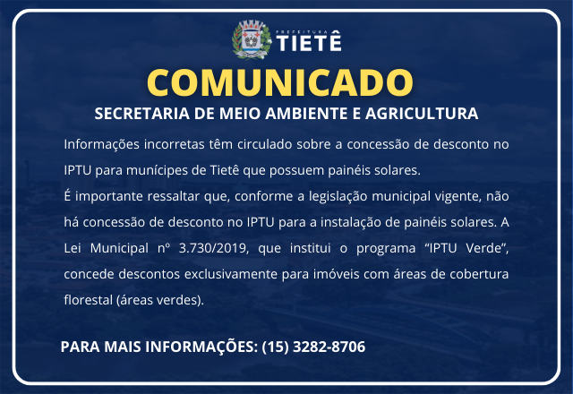 COMUNICADO MEIO AMBIENTE