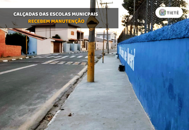 CALÇADAS DAS ESCOLAS MUNICPAIS RECEBEM MANUTENÇÃO