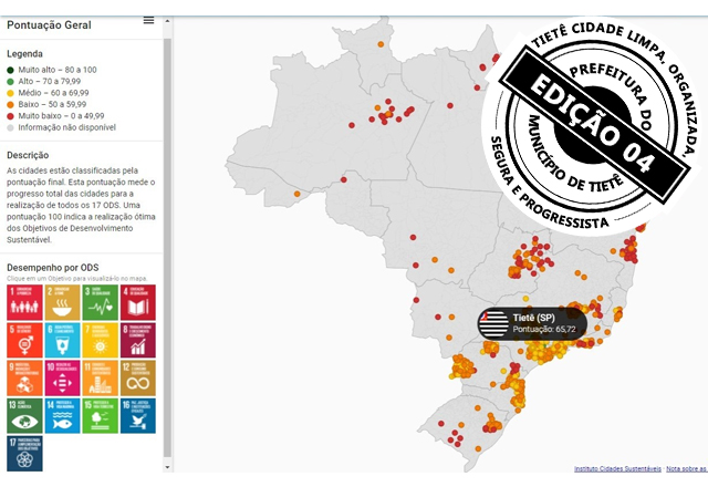 Tietê Cidade Limpa, Organizada, Segura e Progressista: 33º município brasileiro alinhado aos Objetivos de Desenvolvimento Sustentável da Organização das Nações Unidas