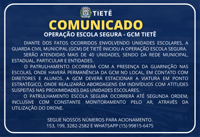 OPERAÇÃO ESCOLA SEGURA