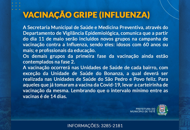 Vacinação contra a gripe (influenza)