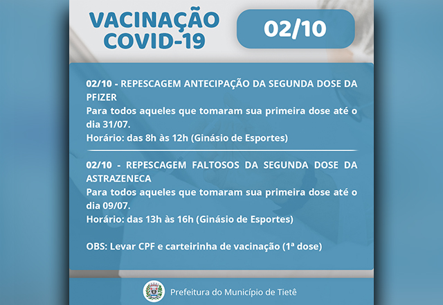 VACINAÇÃO CONTRA A COVID-19 (02/10)