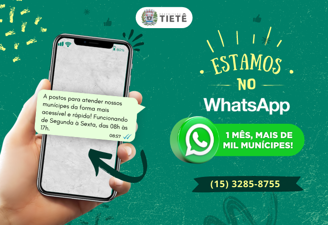 WHATSAPP DA PREFEITURA, EM UM MÊS, SOMA PARTICIPAÇÃO DE MAIS DE MIL CIDADÃOS