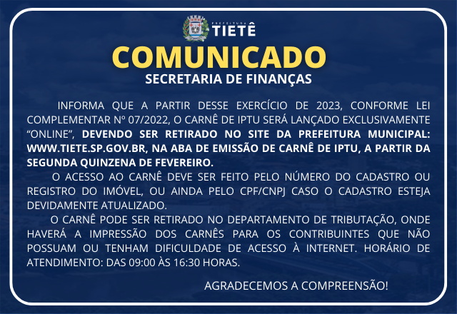 CARNÊ DE IPTU ONLINE