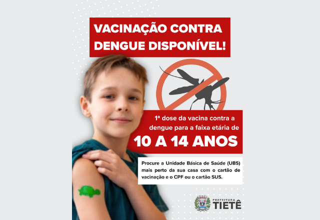 VACINAÇÃO CONTRA DENGUE 10 A 14 ANOS