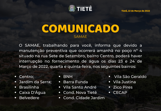 COMUNICADO SAMAE