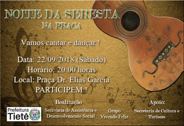 Grupo Vivendo Feliz promove Noite da Seresta na Praça