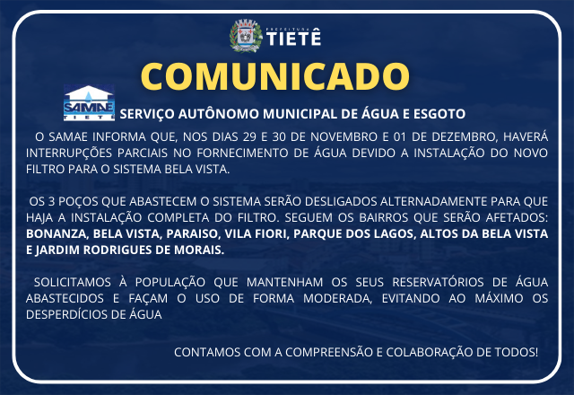 COMUNICADO SAMAE