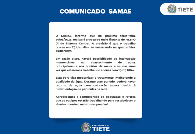 COMUNICADO SAMAE