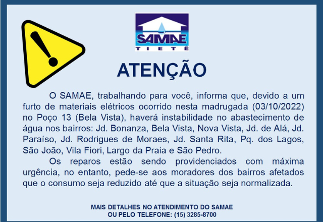 COMUNICADO SAMAE - 03/10/2022