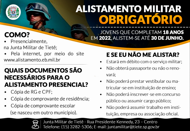 ALISTAMENTO MILITAR 2022