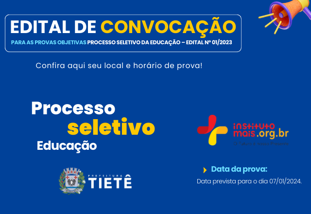 EDITAL DE CONVOCAÇÃO P.S DA EDUCAÇÃO