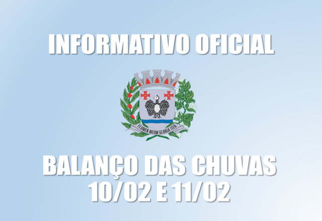 INFORMATIVO: Chuvas de 10/02 e 11/02