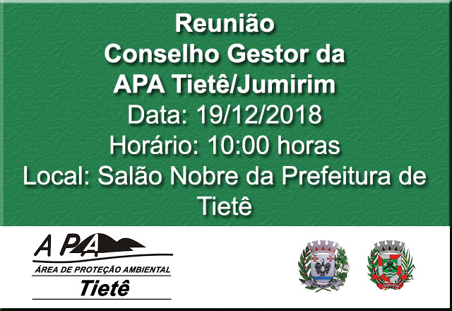 Conselho Gestor da APA Tietê/Jumirim fará última reunião no ano