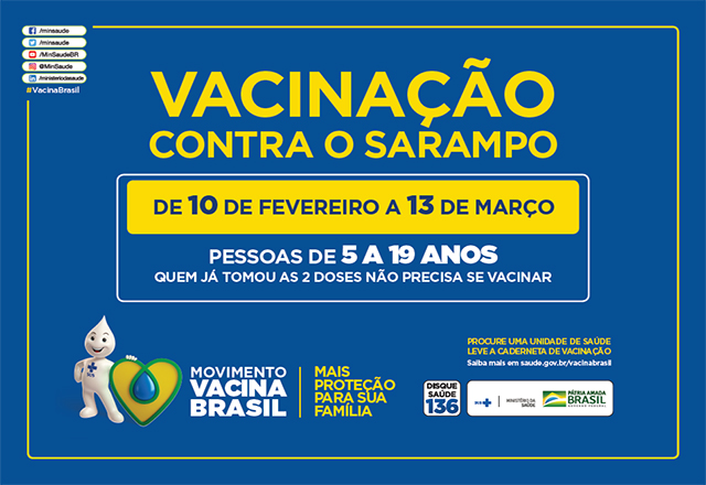 Campanha de vacinação contra o Sarampo têm início nesta segunda-feira