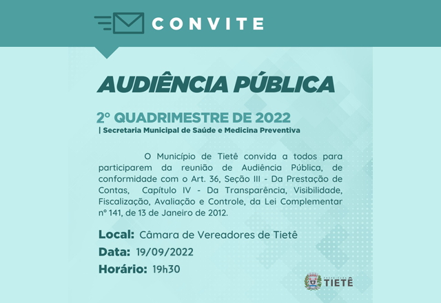 CONVITE - AUDIÊNCIA PÚBLICA