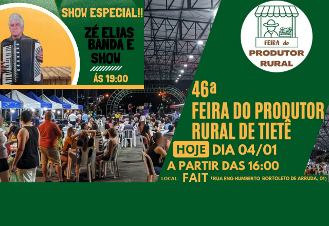 HOJE É DIA DE FEIRA DO PRODUTOR RURAL