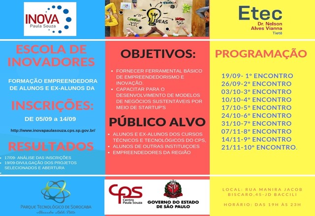 ETEC Dr. Nelson Alves Vianna recebe projeto Escola de Inovadores