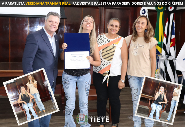 PARATLETA VERIDIANA TRANJAN REAL FAZ VISITA À PREFEITURA DE TIETÊ