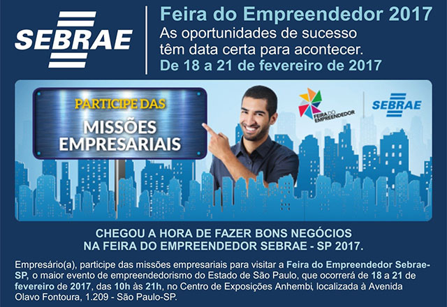 Posto do Sebrae em Tietê disponibilizará ônibus para a Feira do Empreendedor