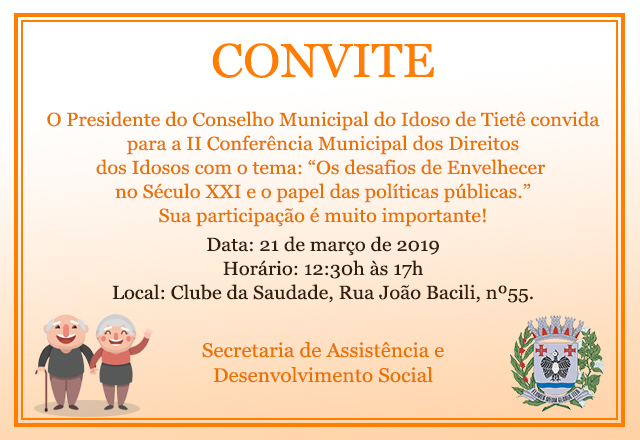 SADS e Conselho do Idoso promovem a II Conferência Municipal dos Direitos dos Idosos