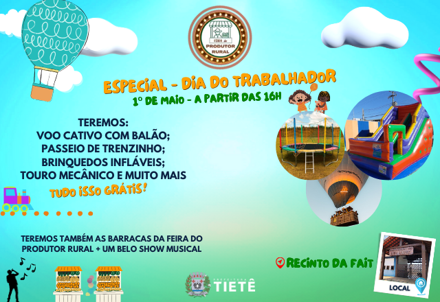 FEIRA DO PRODUTOR RURAL ESPECIAL DIA DO TRABALHADOR