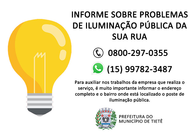 INFORME SOBRE PROBLEMAS DE ILUMINAÇÃO PÚBLICA