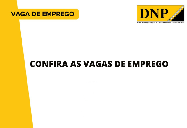 VAGAS DISPONÍVEIS 24/04 - DNP