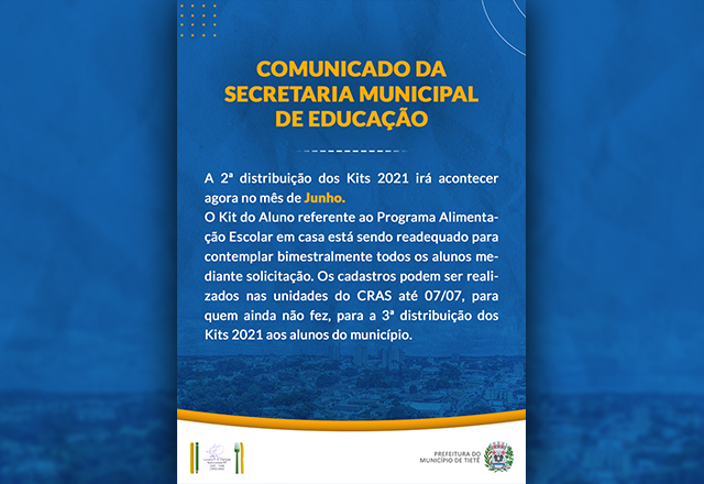 Comunicado da Secretaria Municipal de Educação
