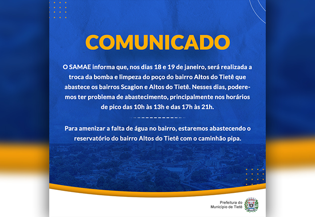 SAMAE: TROCA DE BOMBA