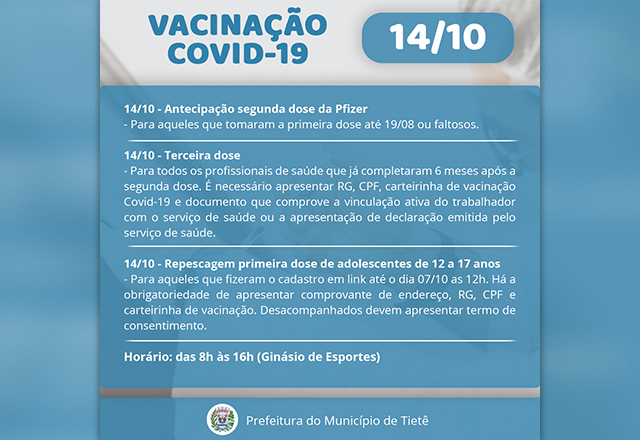 VACINAÇÃO CONTRA A COVID-19 (14/10)