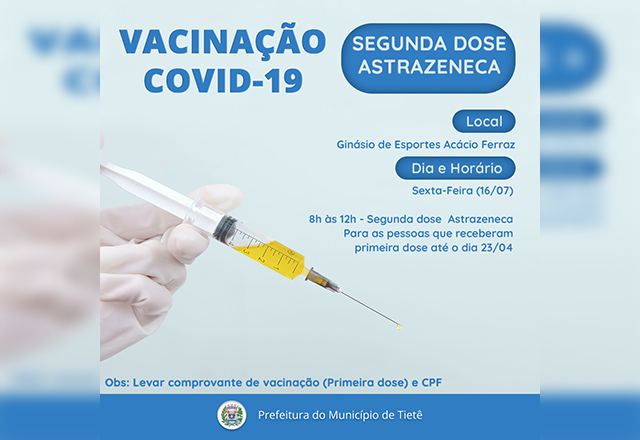 SEGUNDA DOSE DA ASTRAZENECA (16/07)