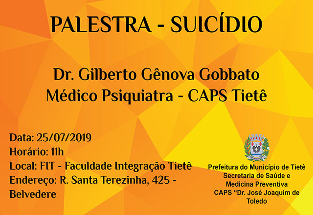 CAPS promove palestra sobre Suicídio