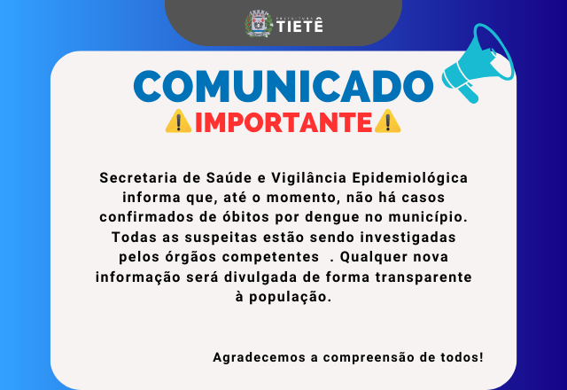 SECRETARIA DE SAÚDE E MEDICINA PREVENTIVA INFORMA