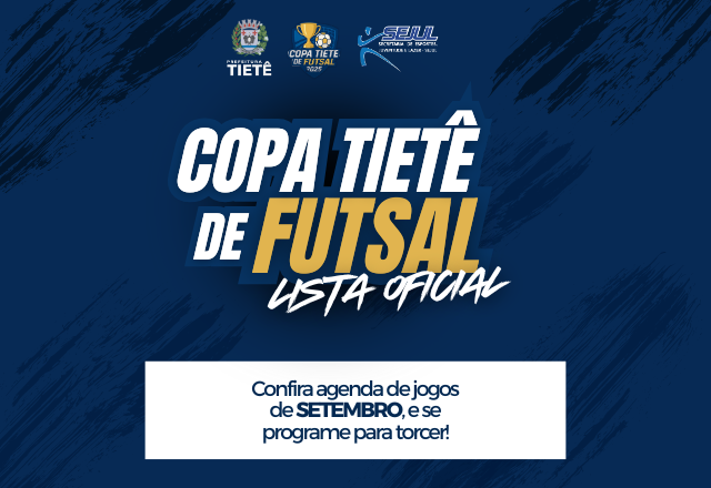 Calendário Oficial Copa Futsal 2025