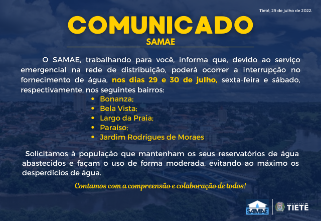 COMUNICADO SAMAE - 29/07/2022