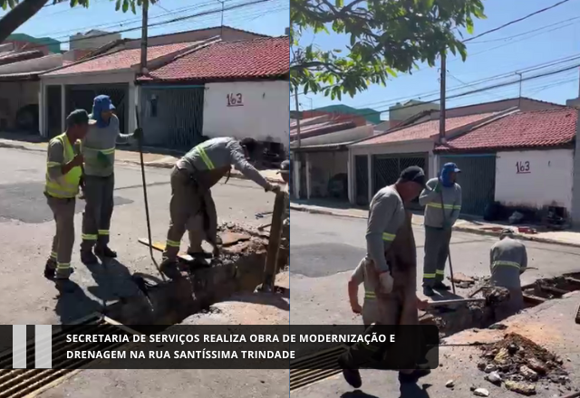 Secretaria de Serviços realiza obra de modernização e drenagem na Rua Santíssima Trindade